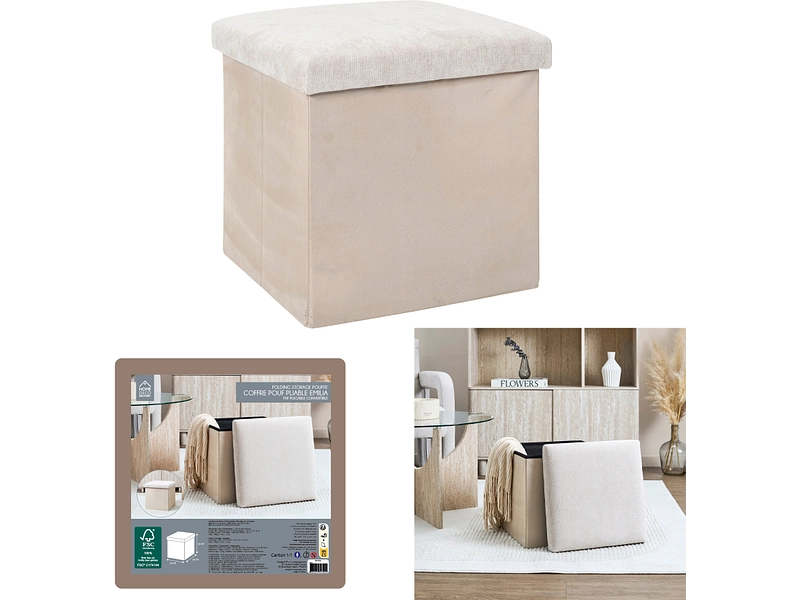 Pouf de rangement HOME DECO FACTORY LIAM
