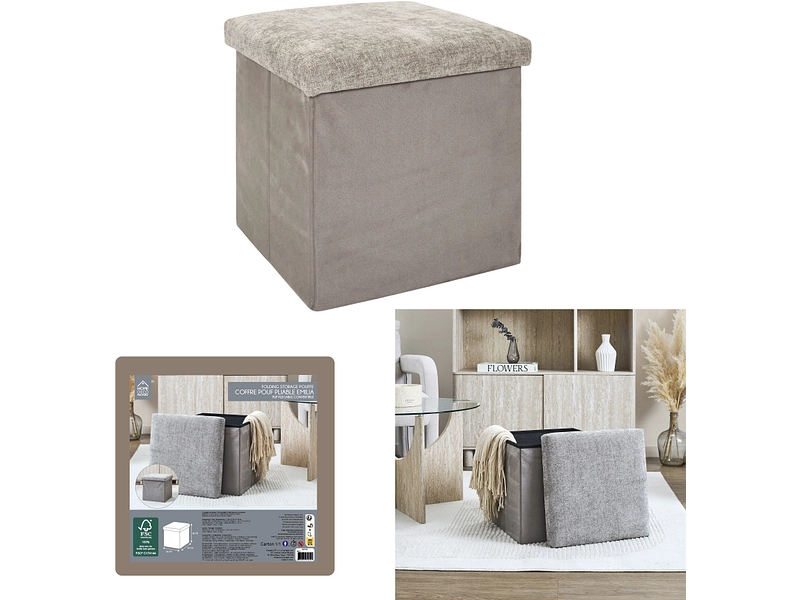 Pouf de rangement HOME DECO FACTORY LIAM