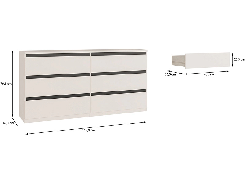 Kommode SUNLIGHT 6 Schubladen