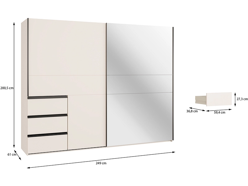 Armoire portes coulissantes SUNLIGHT sable