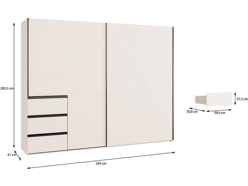 Schwebetürenschrank SUNLIGHT sand