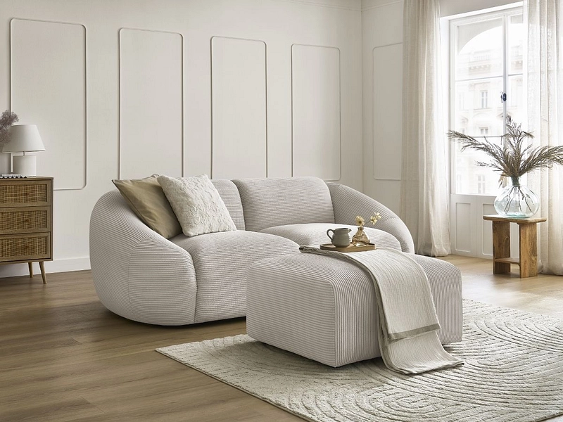 2er Sofa mit Hocker BOBOCHIC TINA