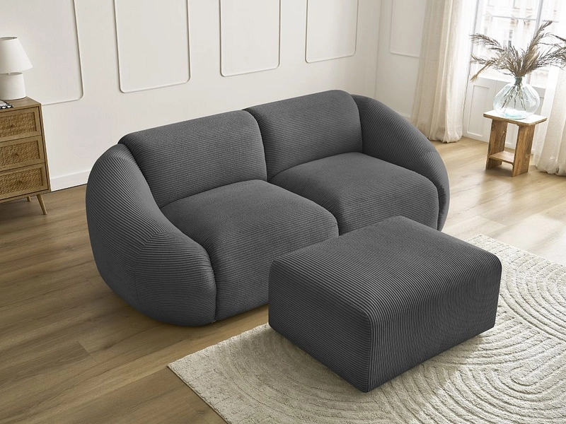 2er Sofa mit Hocker BOBOCHIC TINA