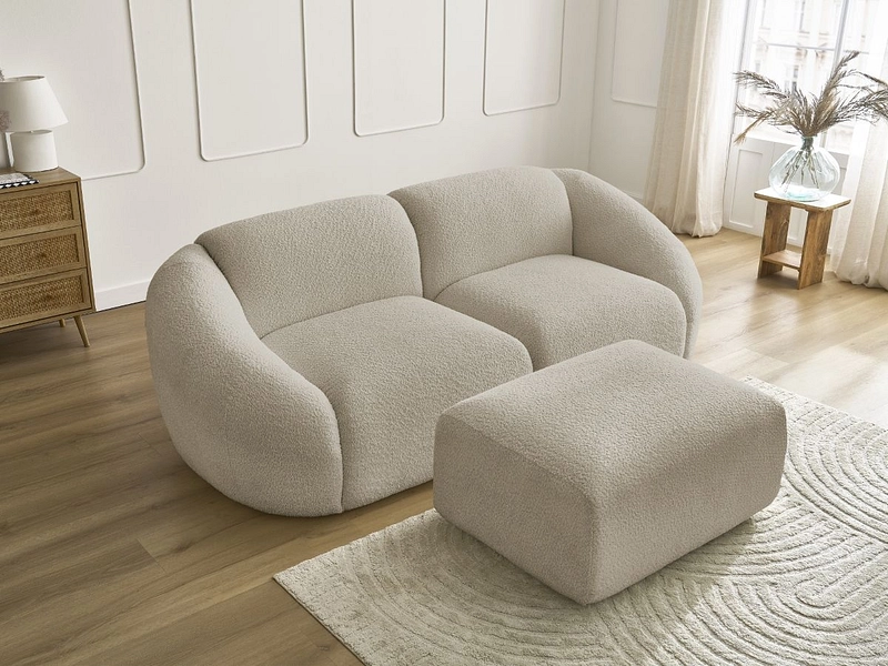 2er Sofa mit Hocker BOBOCHIC TINA