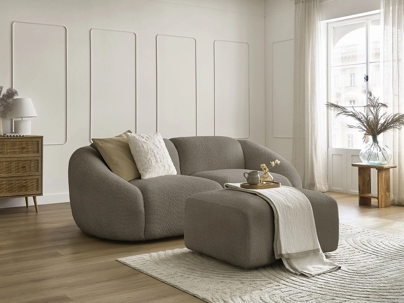 2er Sofa mit Hocker BOBOCHIC TINA