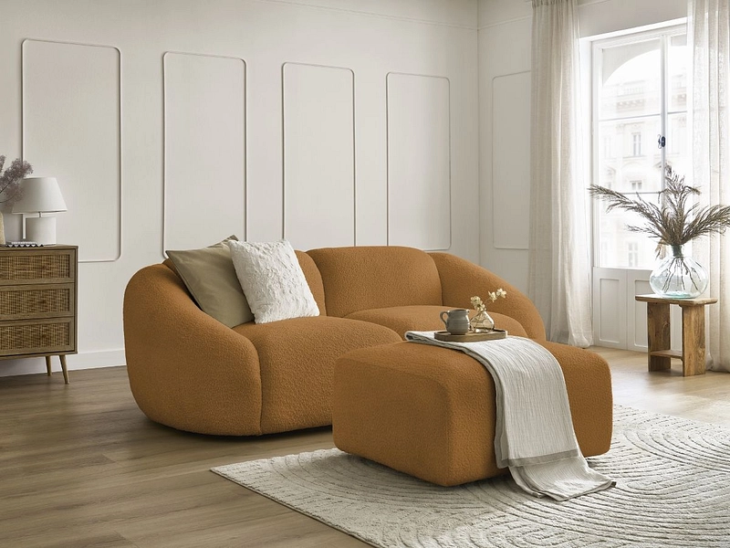2er Sofa mit Hocker BOBOCHIC TINA