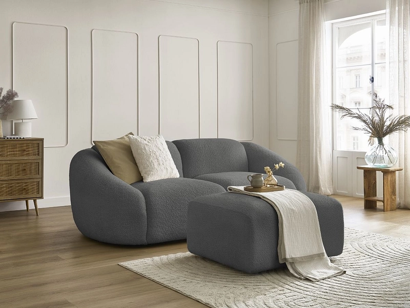 2er Sofa mit Hocker BOBOCHIC TINA