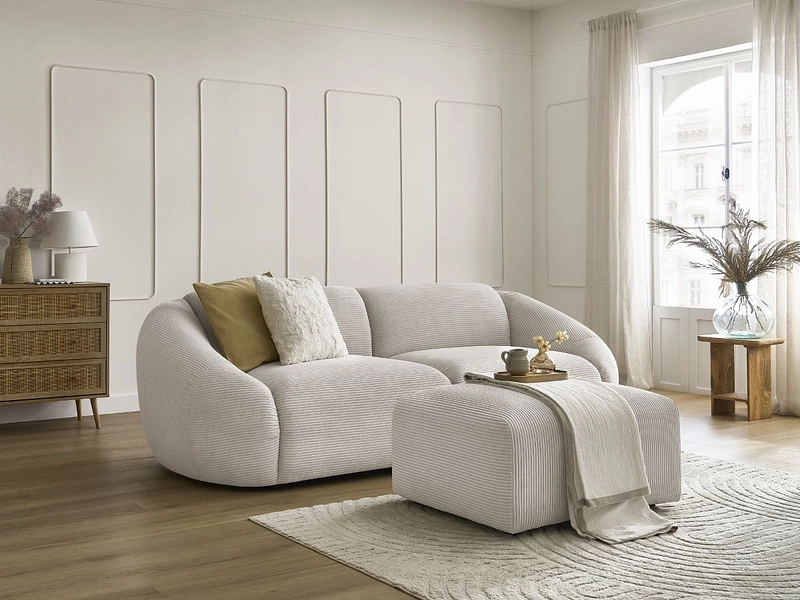 3er Sofa mit Hocker BOBOCHIC TINA