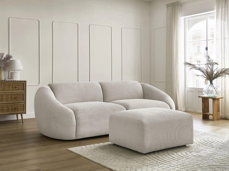 3er Sofa mit Hocker BOBOCHIC TINA