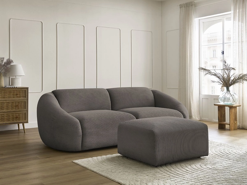 3er Sofa mit Hocker BOBOCHIC TINA