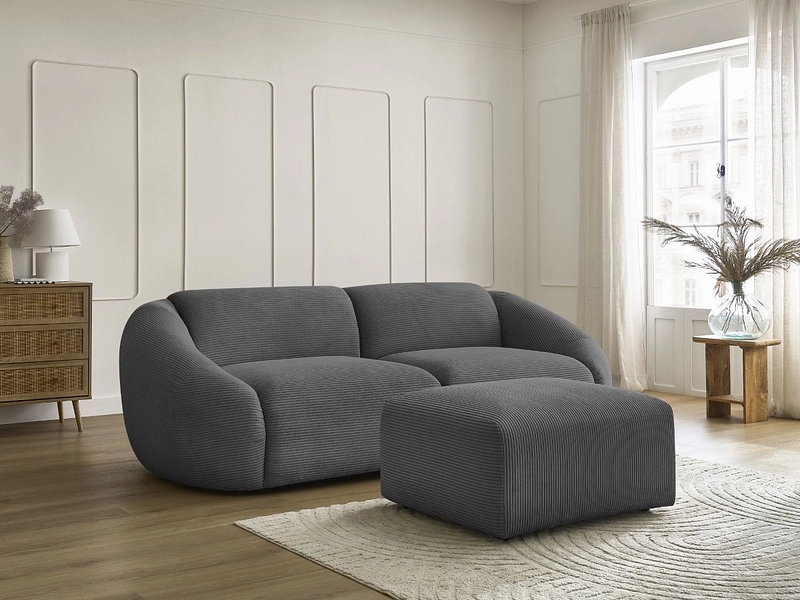 3er Sofa mit Hocker BOBOCHIC TINA