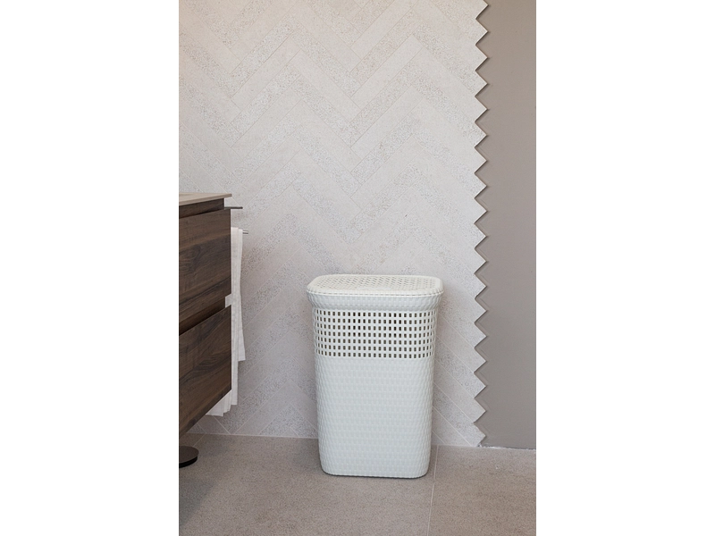 DEAHOME Wäschekorb RATTAN weiss