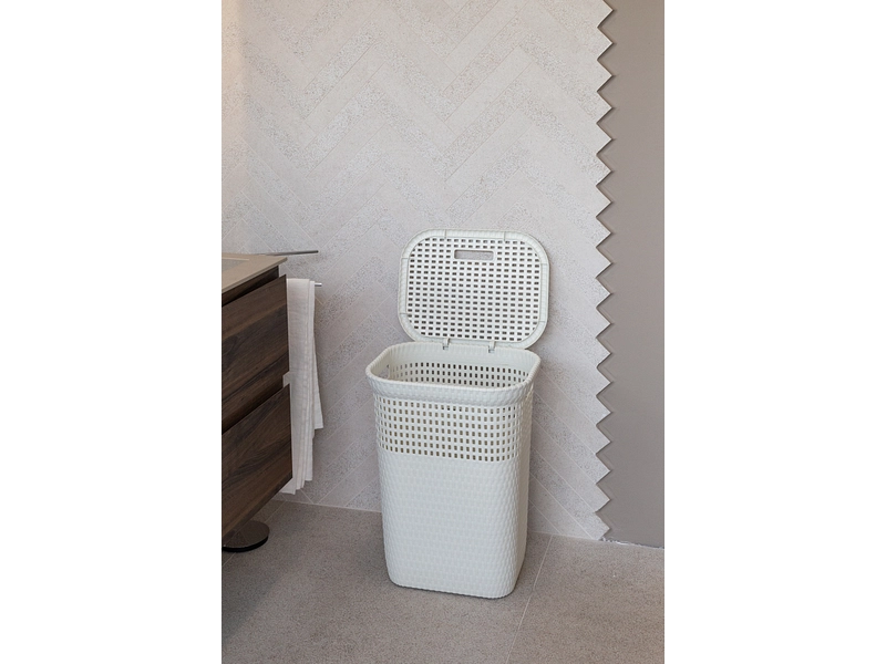 DEAHOME Wäschekorb RATTAN weiss