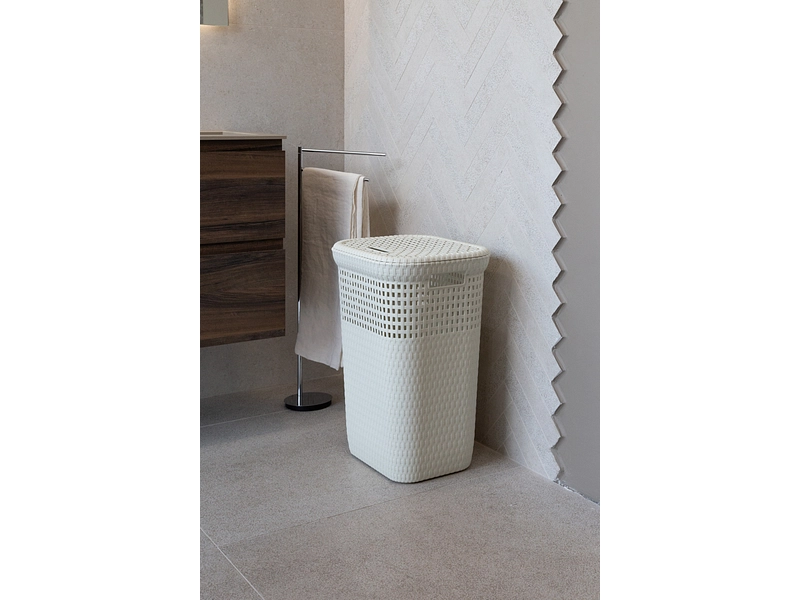 DEAHOME Wäschekorb RATTAN weiss