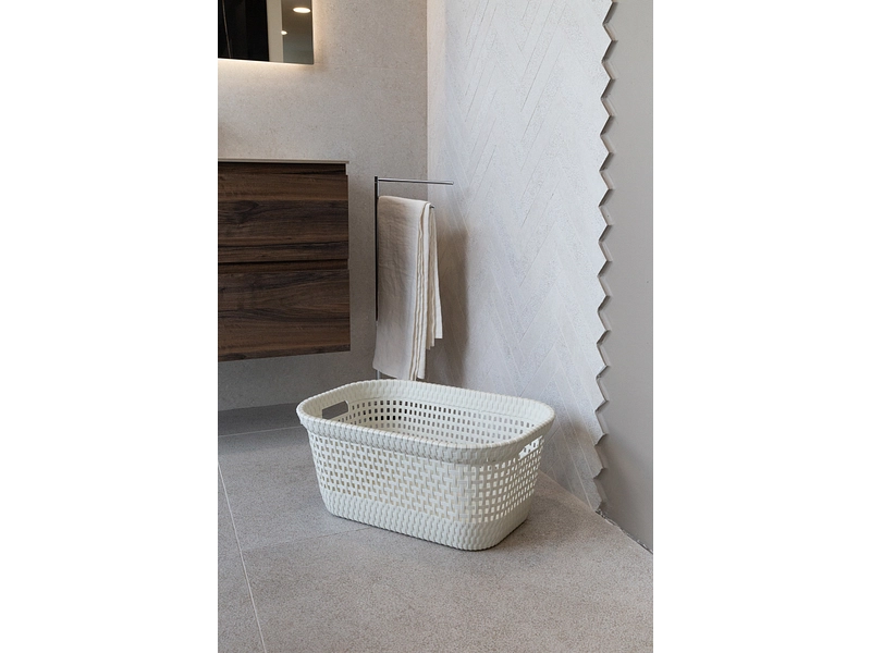 DEAHOME Wäschekorb RATTAN weiss