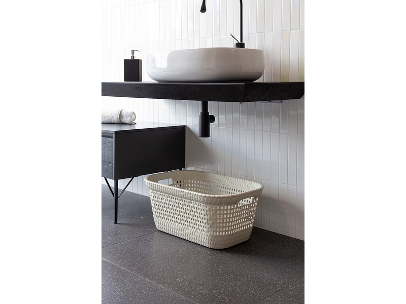 DEAHOME Wäschekorb RATTAN weiss