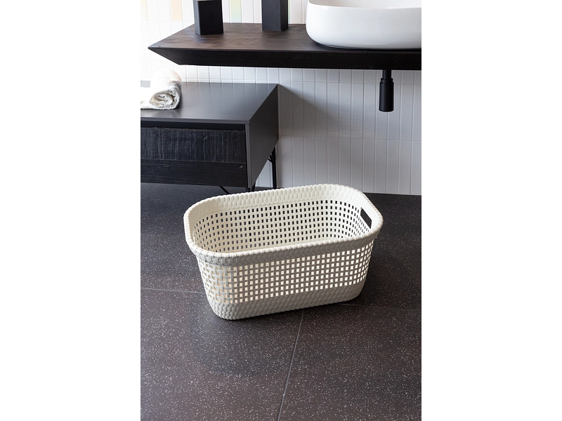 DEAHOME Wäschekorb RATTAN weiss