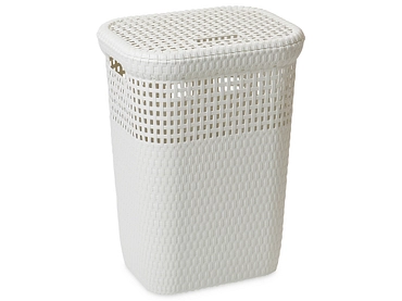 DEAHOME Wäschekorb RATTAN weiss