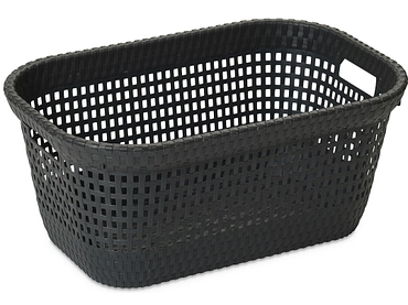 DEAHOME Wäschekorb RATTAN anthrazitschwarz