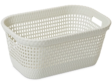 DEAHOME Wäschekorb RATTAN weiss