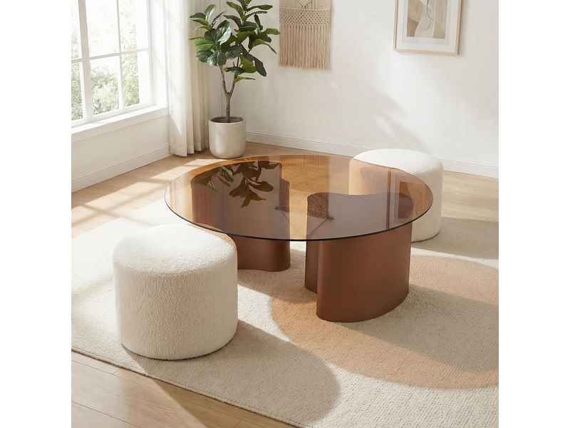 Set aus Couchtisch und 2 Hockern AMBREA