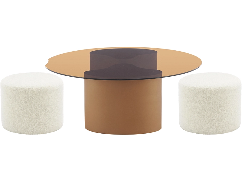 Set aus Couchtisch und 2 Hockern AMBREA