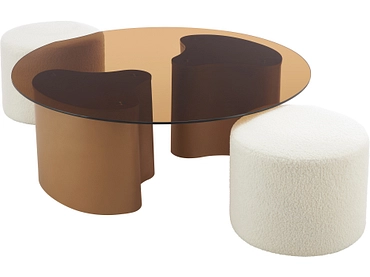 Set aus Couchtisch und 2 Hockern AMBREA