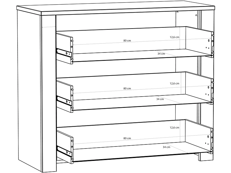 Kommode BOHOL 3 Schubladen Kommode BOHOL 3 Schubladen
