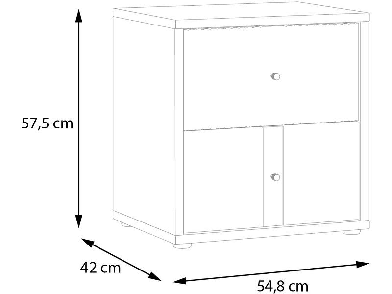Nachttisch RANKIN 2 Schubladen
