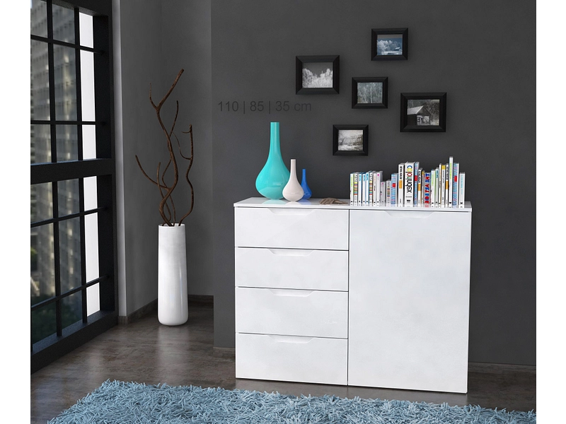 Kommode SIENNA 1 Tür 4 Schubladen