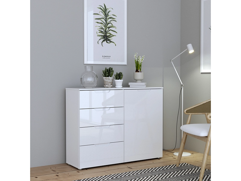 Kommode SIENNA 1 Tür 4 Schubladen