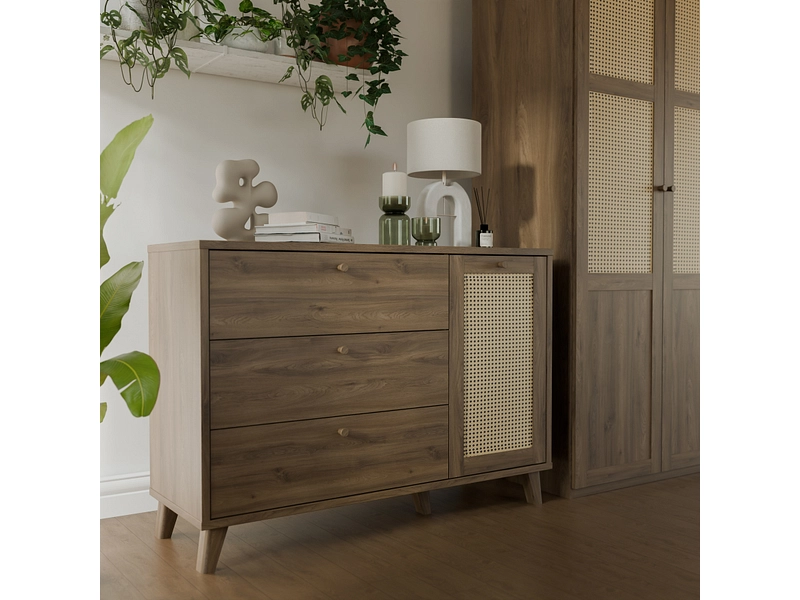 Commode GLENKEEN 1 porte 3 tiroirs Commode GLENKEEN 1 porte 3 tiroirs