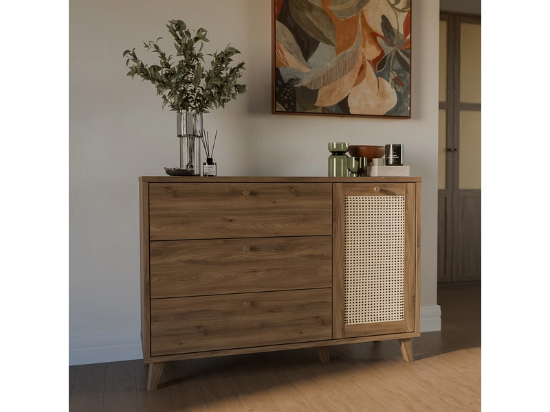 Commode GLENKEEN 1 porte 3 tiroirs Commode GLENKEEN 1 porte 3 tiroirs