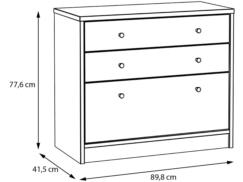 Commode BADERNA 3 tiroirs