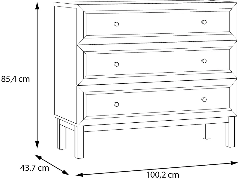 Commode PENKRIDGE 3 tiroirs Commode PENKRIDGE 3 tiroirs