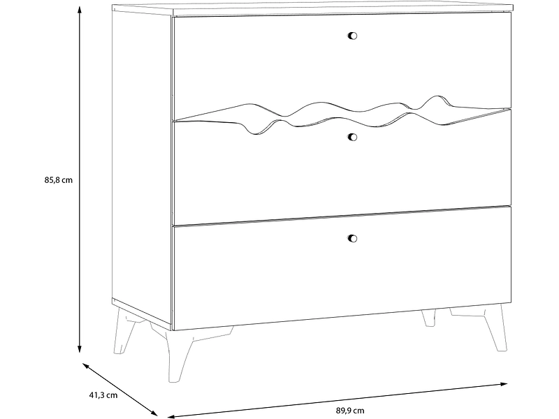 Kommode KENYATTA 3 Schubladen