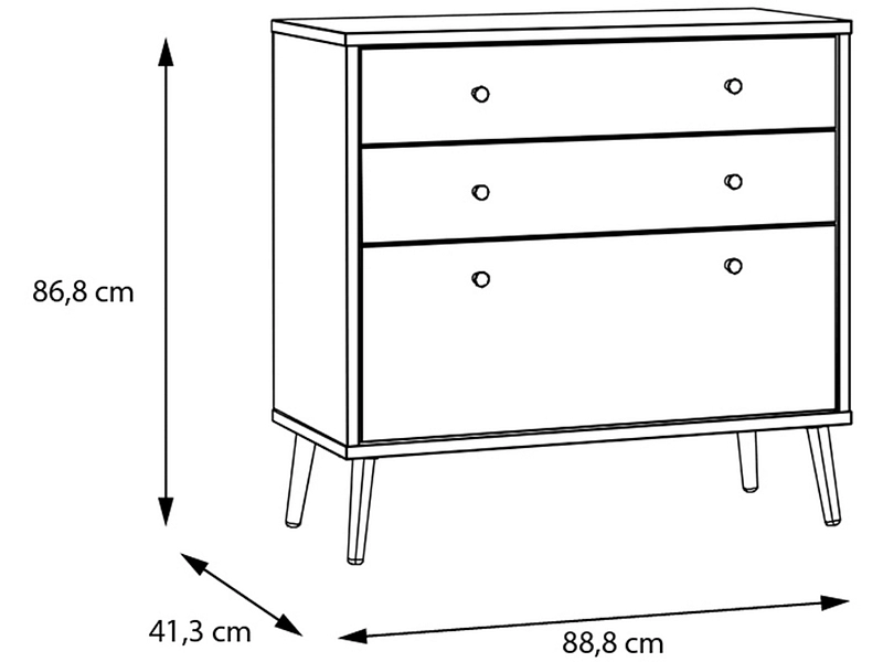 Kommode WHENUA 3 Schubladen