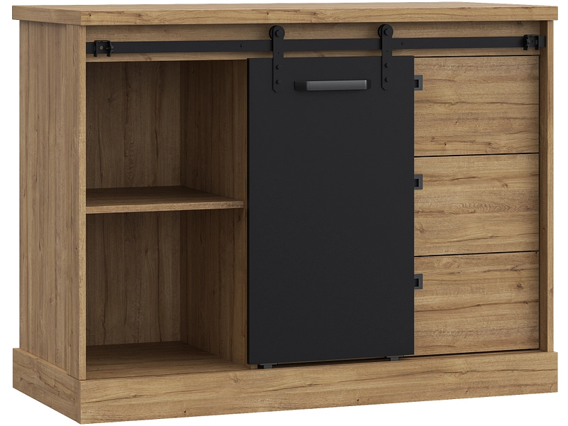 Commode KASZIMIRO 1 porte 3 tiroirs Commode KASZIMIRO 1 porte 3 tiroirs