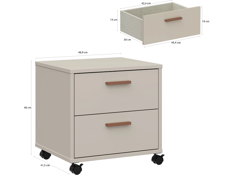Nachttisch MILLES 2 Schubladen