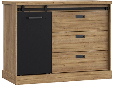 Commode KASZIMIRO 1 porte 3 tiroirs Commode KASZIMIRO 1 porte 3 tiroirs