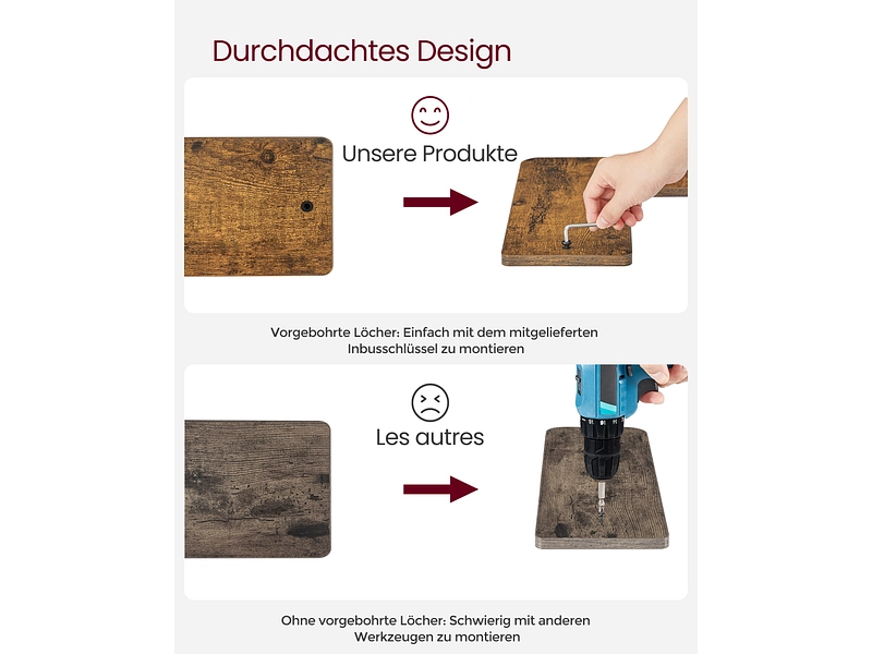 SONGMICS Wandregal RUSTIK