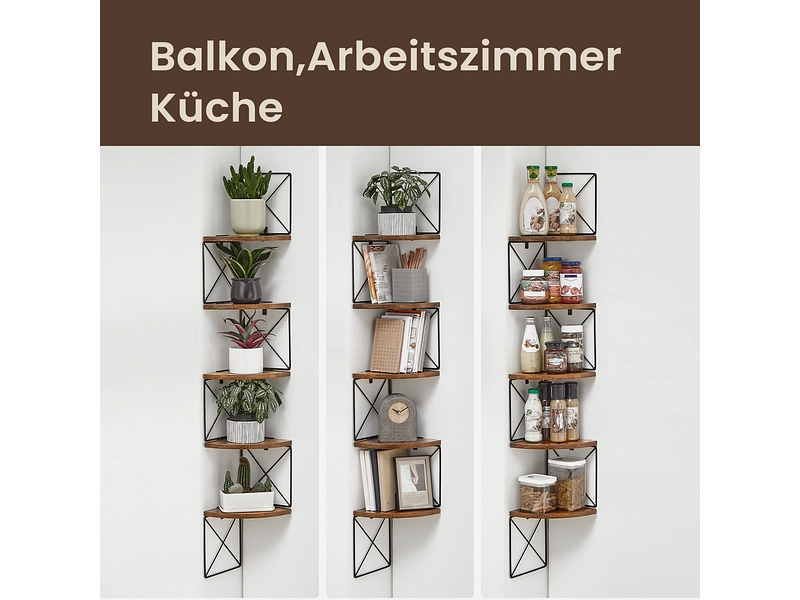 SONGMICS Eckregal RUSTIK