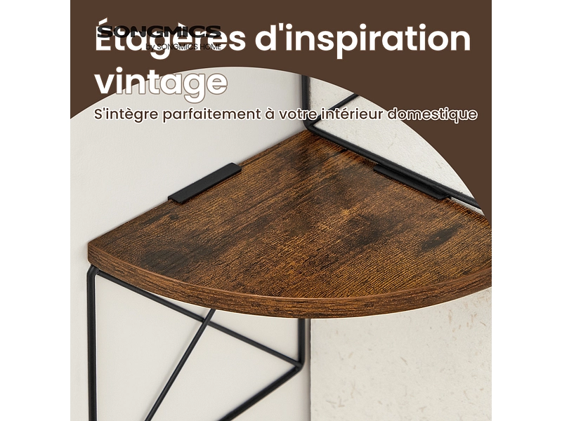 SONGMICS Eckregal RUSTIK