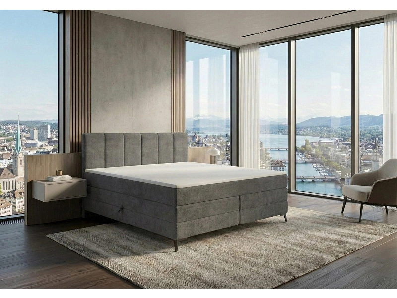 Boxspring BERGAMO grigio
