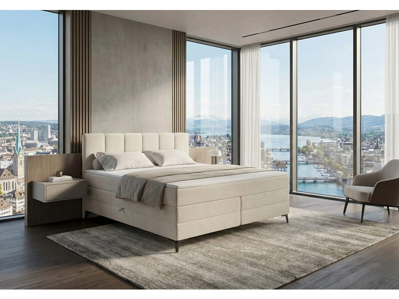 Boxspringbett BERGAMO beige