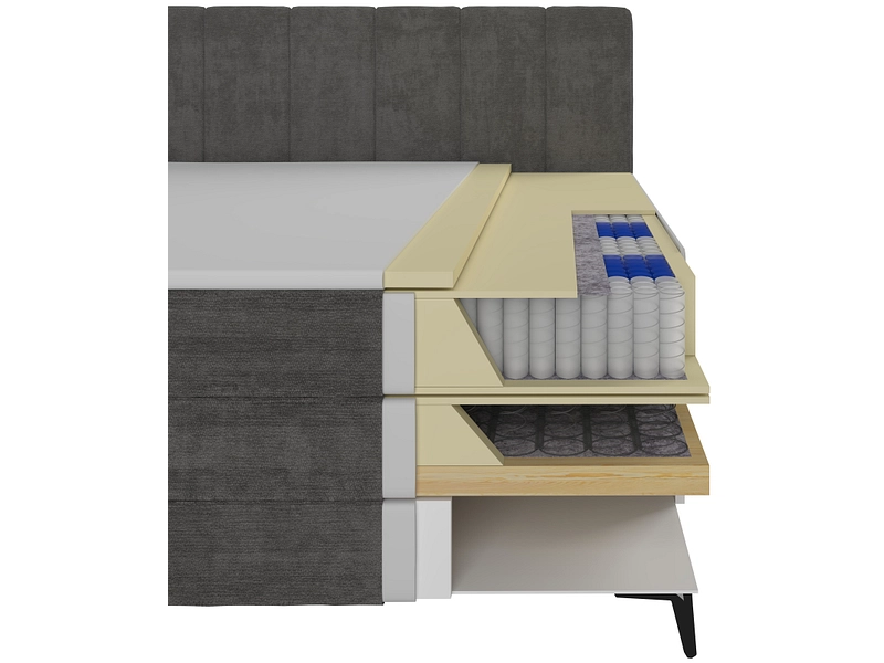 Boxspring BERGAMO grigio