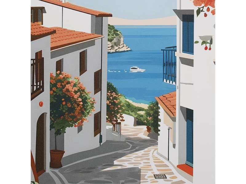 Toile imprimée CRETE 1 pièce multicolore Toile imprimée CRETE 1 pièce multicolore