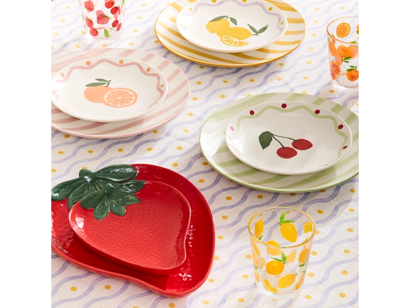 Plat de présentation FRAISE dolomite rouge