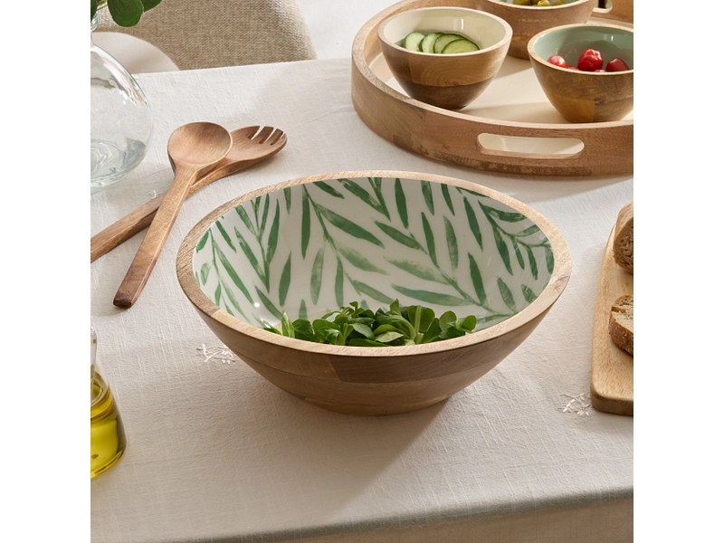 Salatschüssel INAYA massives holz grün