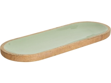 Plat de présentation INAYA bois massif vert